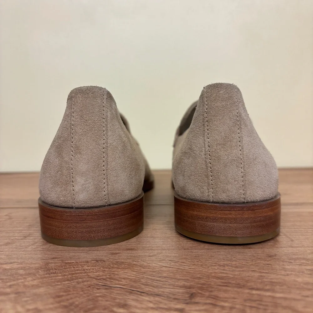 VINCE Montebello Suede Loafer Sand Trail Tan Brown Men Size 7 Slip On Apron Toe